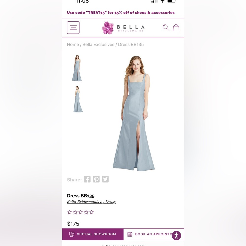 Bella Bridesmaids Mist Blue Maxi Gown